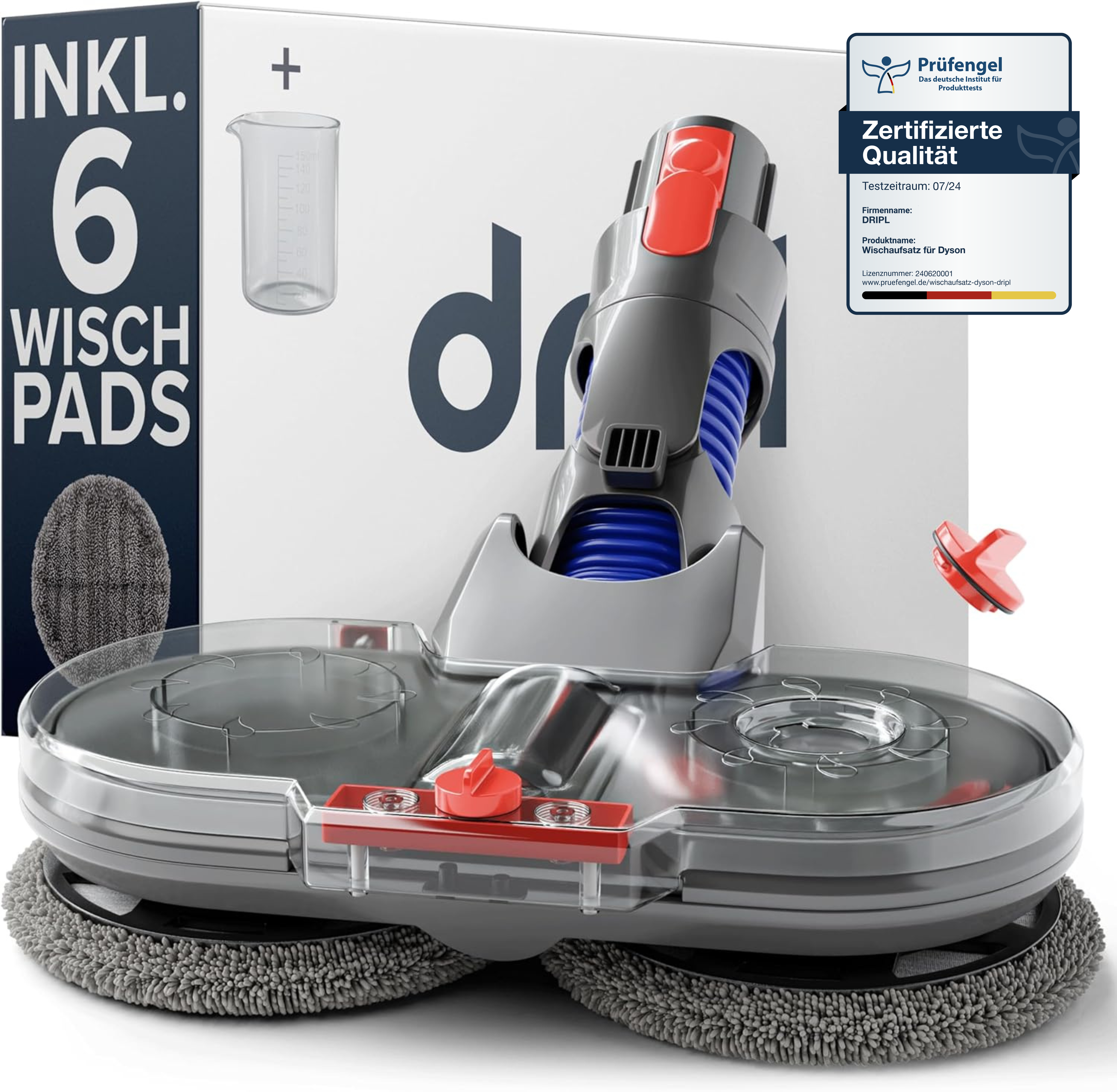 Elektrisch dweilopzetstuk geschikt voor Dyson (incl. 6 dweilpads)