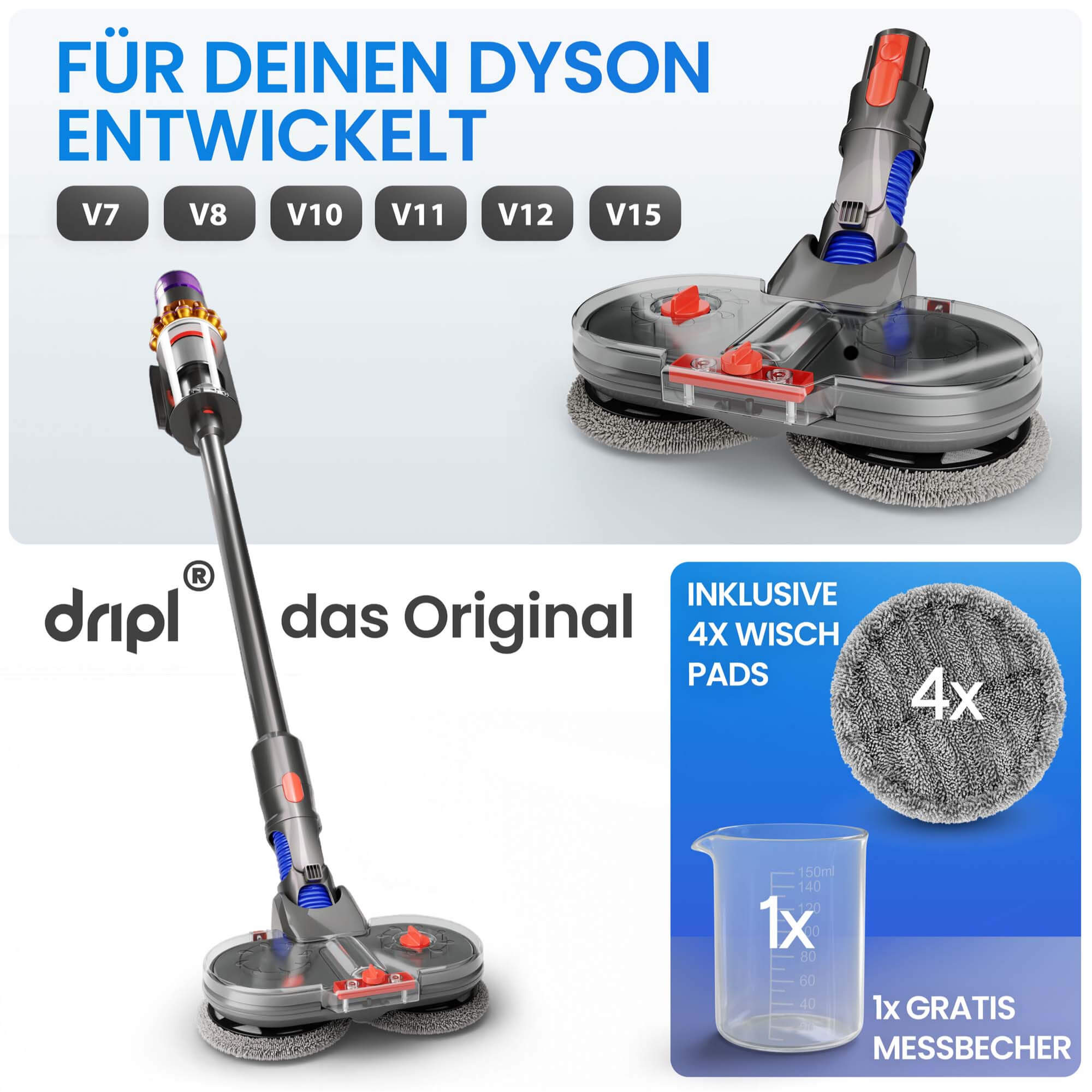Elektrisch dweilopzetstuk geschikt voor Dyson - Secret Sale