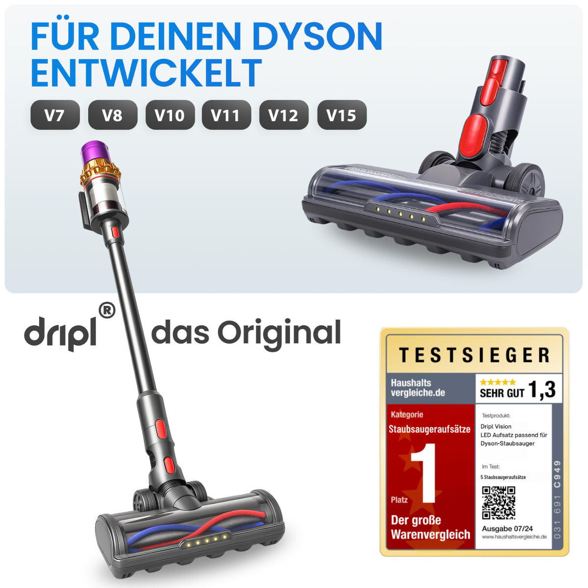 Dripl Vision LED-opzetstuk passend op Dyson