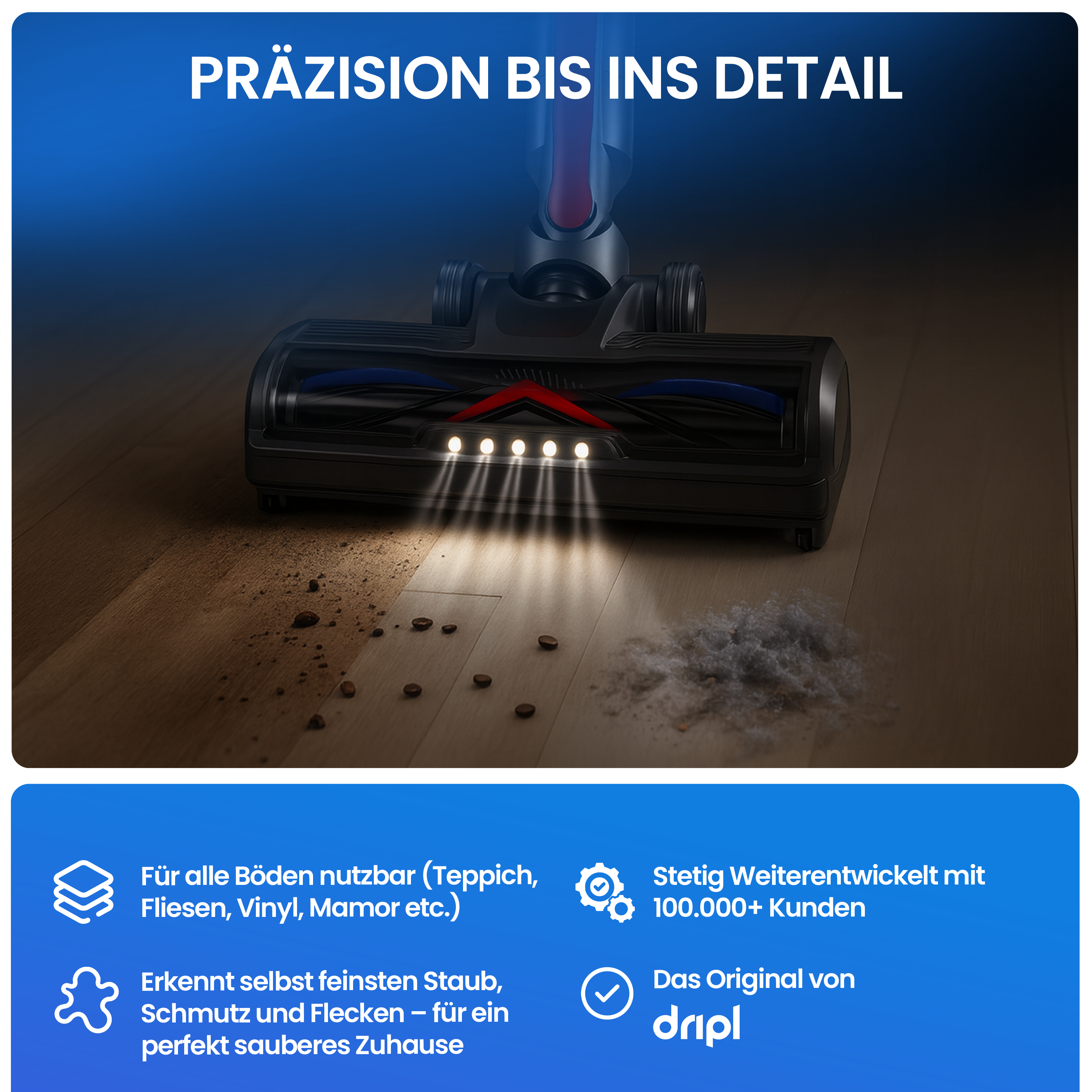 Dripl Vision LED-opzetstuk passend op Dyson